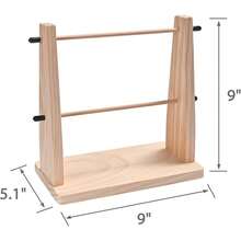 1PC Sparkle Race Wooden Yarn Holder, Double Revolving Storage For Knitting & Crochet Supplies, Horizontal Wood Ball Holder With 12 Bamboo Hooks - 彩色 - 查看 4