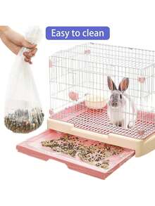 50pcs Super Large Disposable Bird Cage Mats, Dog/Cat Litter Bags, Rabbit Cage Liners, 17.8*27.5inch Plastic Litter Tray Liners, Transparent Plastic Cage Mats, Suitable For Rabbits, Hamsters, Hedgehogs, Guinea Pigs And Small Animals - View 2