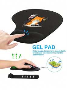 Wrist Rest Mouse Pad, Cute Cat & Dog Pattern Design, Anthropomorphic Style, Ergonomic Design With Wrist Rest, Faux Leather Mouse Pad With Smooth Wrist Rest, Comfortable Mouse Pad, Computer Desk Mat, Office Keyboard Pad, Desktop Protector, Suitable For Non-Slip Base, Gaming, Anti-Slip, Computer, Laptop, Office, Home Use, Graduation Souvenir, Suitable For Office And Gaming, Birthday Gift, School Gift, Mother's Day Gift, Office Supplies - Multicolor - View 4