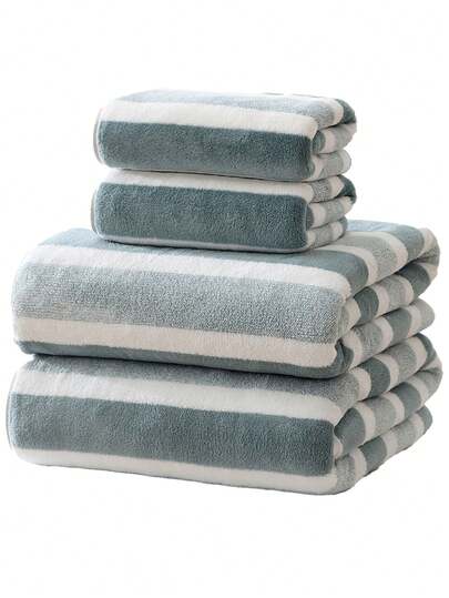 1 قطعة/2 قطعة/3 قطع من مناشف عائلية من الفليس المرجاني الناعم والماص، أحادية اللون، لا تنسكب، خفيفة الوزن، مناسبة للأزواج، سريعة التجفيف، لاستخدام المنزل، مناشف وجه 34*75 سم أو مناشف حمام 70*140 سم أو 1 قطعة مناشف وجه 34*75 سم + 1 قطعة مناشف حمام 70*140 سم