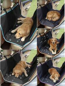 1pc Waterproof Tested Pressurized 210D Lightweight Oxford Fabric Car Pet Mat, Dirt-Resistant Waterproof Back Seat Pet Mat, Casual Comfortable Convenient Black With Colorful Edge, 1pc Pet Travel Car Waterproof Pet Mat - Multicolor - View 4