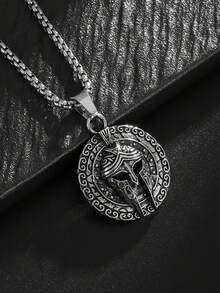 1件新款时尚复古创意斯巴达头盔吊坠项链，精致复古希腊神话风格饰品，男士时尚配饰礼品 - 時尚 - 查看 3
