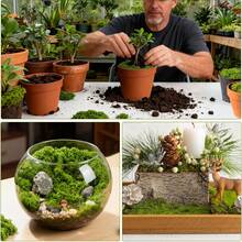 100g mușchi verde artificial, mușchi de plante simulate, potrivit pentru plante în ghiveci de interior, artizanat, bonsai artificial, decor floral DIY, decorare grădină și masă - Multicolor - Vizualizare 9