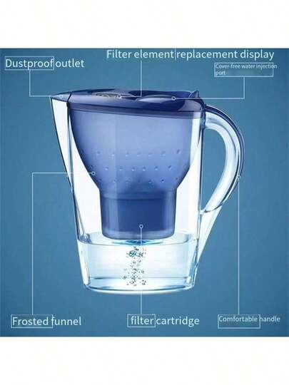 2026Home Times 2.5L/99OZ Water Filter Pitcher, Kitchen Water FilterAlkaline - 3.5 Liters Improve PH, 1Filters Included, 7 Stage Filteration System To Purifier (Color : Blue),Kitchen,Summer Beach Party,Food,Camping,Organizer,Room Decor,Kitchen Items.