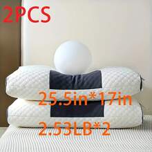 Two Knitted Cervical Pillows, Massage Pillow Core, Durable Fabric, Home-Absorbing Breathable Decorative Cushions, Universal White Neck Pillows All Seasons, Great Option - 2 chiếc - Gối cao - Gối massage thoáng khí và thấm hút mồ hôi - Xem 2