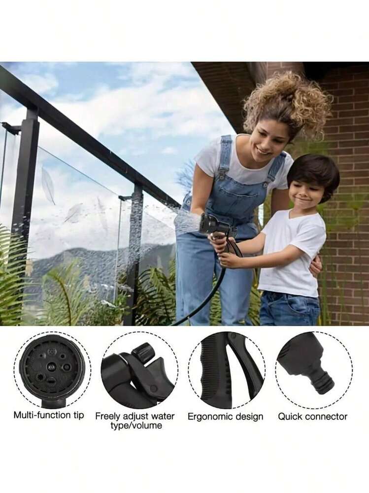 25FT-75FT Extra-Long Expandable Coil Garden Hose Kit With Powerful Spray Nozzle - Durable Vinyl Construction, Water-Saving Latex Core, European Standard Connector, 3/4 Pipe Diameter For Efficient Gardening, Irrigation, And Outdoor Washing - Multicolor - View 7