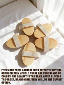 1pc Soft Bristle Massage Wooden Bath Brush, Oval Shaped With Massage Beads, Exfoliating Cleansing Bath Brush For Home, Hotel, Spa Use, 12.8CM - 1PC Natural Wood Color - View 7