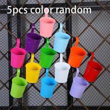 1/5/10个装金属桶花盆 - 乡村风格阳台壁挂式花盆，带把手，室内外花园装饰 - 彩色 - 查看 15