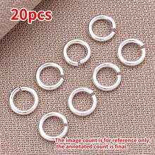 20个4/5/6/8/10毫米优雅简约开口圈 - 镀18K金铜，厚实银色和铂金饰面，抛光开口圆环，适用于DIY手链、项链、耳环、婚礼和派对工艺品 - 彩色 - 查看 27