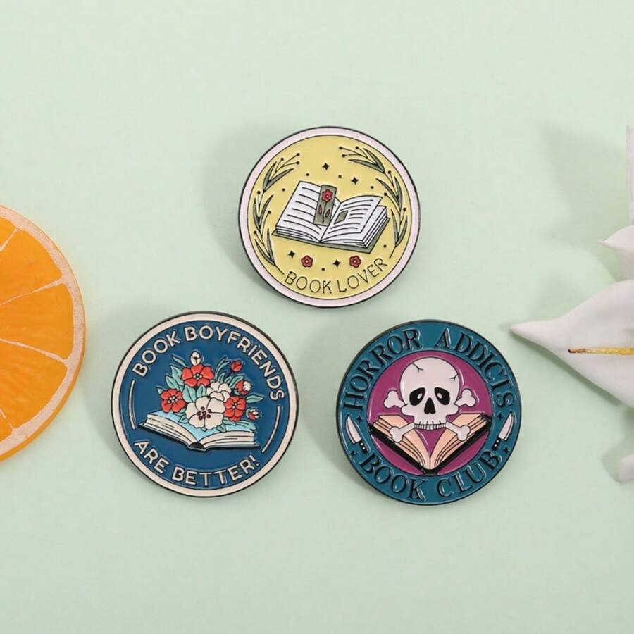 Creative Book Theme Brooch Horror Fiction Club Fan Badge Reading Lover Accessory Pin - QHXZ5286 - Xem 1