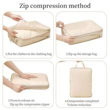 4pcs Travel Compression Packing Cubes, Foldable Clothes & Laundry Organizer - Multicolor - View 8