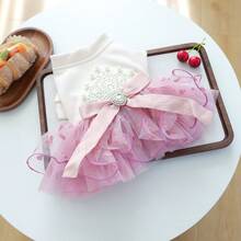 PETCIRCLE 1件宠物连衣裙，可爱蓬松薄纱裙粉色公主婚纱，适合狗狗和猫咪 - 粉色 - 查看 11