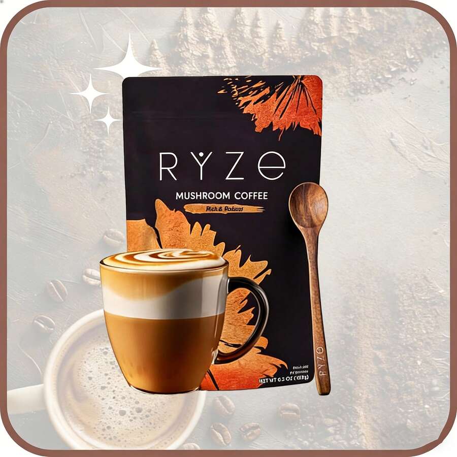 Adjustable Coffee Elements Screen Magnifier Stand RYZ E Dark Roast Mushroom Coffee – Rich, Bold Flavor With 6 Adaptogenic Mushrooms & Prebiotics – Lions Mane & Turkey Tail For Energy, Focus & Immunity – 30 Servings Spring Anniversary Gift - Camel - View 1