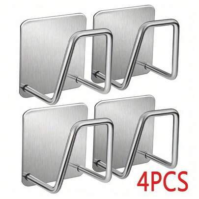 4 Piezas Juego de Organizadores de Acero Inoxidable para Cocina y Baño, Incluye Rejilla de Desagüe para Fregadero y Soporte para Esponja con Ganchos para Suministros de Limpieza, Acabado Pulido, Diseño Montado en la Pared, Ideal para Navidad