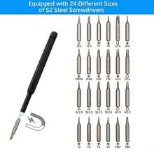 Bộ tua vít chính xác 25 trong 1, bộ dụng cụ tháo lắp sửa chữa đa chức năng với nhiều đầu tua vít khác nhau, phù hợp cho điện thoại thông minh, máy tính, đồng hồ, máy tính xách tay, máy chơi game, kính mắt và các thiết bị điện tử khác. - Nhiều màu - Xem 13