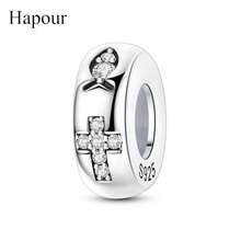 925纯银耶稣鱼形十字架定位珠，可搭配原装手链项链，精美DIY首饰，馈赠亲友 - BKTC1948 - 查看 1