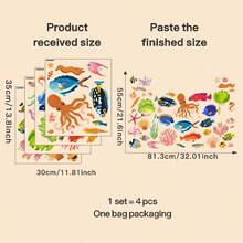 4 Miếng Dán Tường Sinh Vật Biển - Sứa, Cá Voi, Rùa Biển, Cá Ngựa, Sao Biển - Hình dán vinyl chống thấm nước, có thể tháo rời, trang trí cảnh dưới nước cho phòng tắm và phòng ngủ, trang trí bể cá, sử dụng một lần. - A - Xem 7