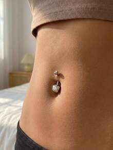 1pc G23 Titanium Alloy Belly Button Rings Cubic Zirconia Belly Rings Piercing,14G Internally Threaded Belly Piercing Ring Short Belly Navel Rings Navel Piercing Jewelry 6/8/10/12/14/16mm - Belly ring - View 5