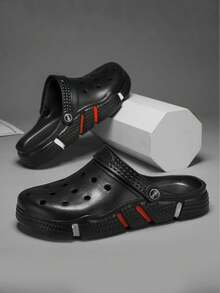 Dual-Layer EVA (Ethylene-Vinyl Acetate Copolymer) Distressed Beach Sandals, Summer - Black - View 2