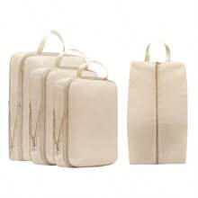 4pcs Travel Compression Packing Cubes, Foldable Clothes & Laundry Organizer - Multicolor - View 3