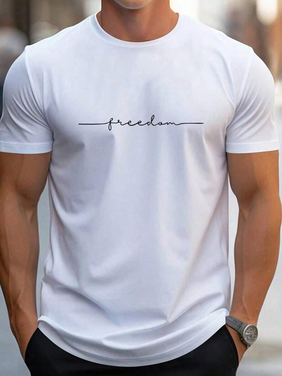ZIVRE Manfinity Dauomo Men's T-Shirt With Round Neck And Cherry Fruit Print - Weiss - View 1