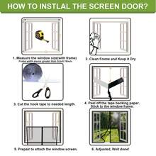 Magnetic Window Screen, Removable Hook And Loop Mesh Screen, Upgraded Polyester Fiber Door Window Screen, Magnetic Closure Door Screen To Prevent Mosquitoes And Flies From Entering, Suitable For Living Room, Bedroom And Kitchen - White - Multicolor - View 7