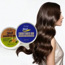 Bộ dầu gội và dầu xả 2 trong 1, MELAO 3 trong 1 dầu gội dạng bánh hương chanh, dừa, dầu ô liu và 3 trong 1 dầu xả dạng bánh hương thảo, dầu thầu dầu, dầu dừa, phù hợp với mọi loại tóc, làm sạch sâu và làm mượt, tăng độ bóng và mềm mại, mỗi sản phẩm 60g. - 2 CÁI - Xem 7