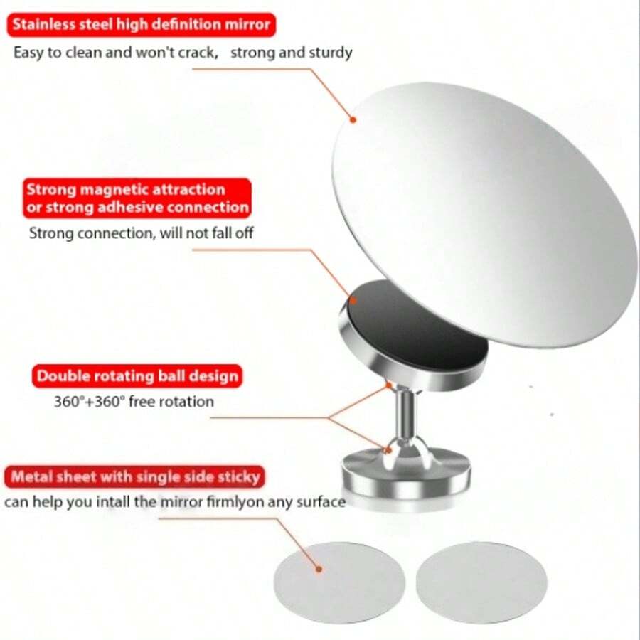 Stainless Steel Espresso Extraction Mirror With Adjustable Base, Suitable For Bottomless Portafilter, Allows Observation Of Coffee Flow Rate And Channeling, Coffee Machine Accessory - Barista Tool, Back To School Supplies - Silver Base - View 1