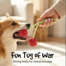 Pet Cotton Rope, Small Cat, Small Dog, Cherry Chew Toy, Anti-Bite Toy, Small & Medium Dog Toy, Knotted Toy - Multicolor - View 7