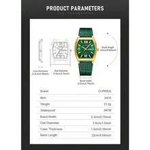 CURREN 男士腕表 顶级奢华军表风格男士腕表 防水真皮表带石英日历腕表 礼品 8478 - 黑色 - 查看 8