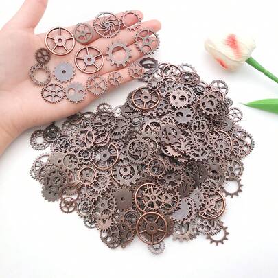 1 bolsa de surtido aleatorio de colgantes de engranaje de aleación de zinc estilo steampunk, hallazgos y suministros para manualidades de joyería DIY.