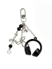 1 pièce/2 pièces Porte-clés d'écouteurs 3D mignons avec bracelet d'écouteurs style élégant Y2K, pendentif perlé étoile et nœud, convient comme accessoire doux, charm de téléphone/sac, bijoux de couple thème musical, pendentif de tour de cou, décoration de sac à dos, excellent cadeau pour amis/petite amie/famille - Multicolore - Voir 13