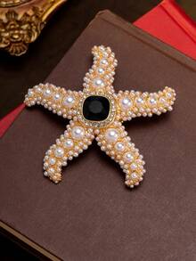 Broche de lujo con diseño exagerado de estrella de mar vintage en 3D, con una artesanía delicada que muestra una elegancia retro, adecuado para eventos formales, bodas y uso diario para capturar fácilmente un ambiente vintage elegante. - Multicolor - Ver 3