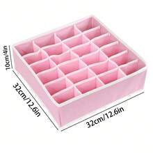 1pc/2pcs Underwear Storage Box With Drawers And Dividers, 24-Grid Drawer Type Storage Box Suitable For Socks, Underwear, Ties And Handkerchiefs - Soft Pink - Pink (white Edge) - View 6