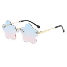 1 Pair Children's Floral Shaped Frameless Glasses, Fashionable Cute Personalized Colorful Runway Decorative Glasses - Multicolor - View 5