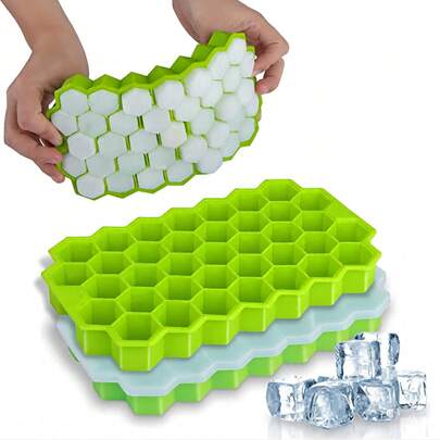 1 pieza Molde de cubitos de hielo en forma de panal de abeja, molde de silicona reutilizable adecuado para whisky, cócteles, jugos y talla grande, perfecto para Halloween, Navidad y eventos de celebración
