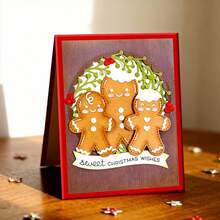 Creative Gingerbread Man Dies, DIY Scrapbooking Album And Embossing Stencil, Greeting Card Making Tool, Card Paper Cutting Crafts ,Gift Card Making Template Die Cuts. - Silver - View 1
