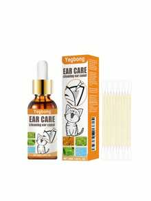 50ml Pet Ear Cleaner With Cotton Swabs - Cat And Dog Ear Wax Removal Cleaning Ear Drops For Clearing Ear Canals And Eliminating Odor - Multicolor - View 7