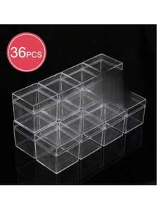 Transparent PS Plastic Square Storage Box, Jewelry Gift Packaging Box, Holiday Candy Packaging - Clear - View 1
