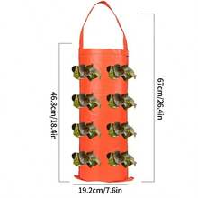 Bolsa de cultivo colgante para fresas con agujeros de plantación, resistente y duradera, maceta colgante vertical para verduras, tomates, patatas - Multicolor - Ver 15