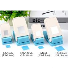 2件套！1个0.8英寸矩形印章打孔器+1个1英寸正方形打孔器，矩形打孔器边缘带凹槽，适用于纸艺、剪贴簿、DIY卡片制作和其他手工艺品制作。 - 2 PCS/PACK - 查看 2