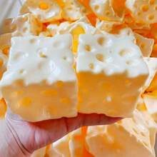 Jumbo Realistic Cheese Squeeze Toy, Slow Rebound Decompression Squishy Tofu Ball, Creative Stress Relief Squeeze Toy, Soft Wet Texture, Great Gift For Birthday, Holiday - Multicolor - View 8