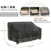 Funda para sofá de 3 plazas funda para sofá al aire última intervensión para hasta 85 pulgadas de ancho x 38 de profundidad x 35 pulgadas de alto fundas impermeables para muebles de patio color - como en la foto - Ver 2
