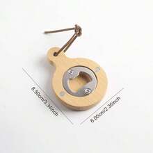 1pc Wooden Magnetic Bottle Opener, Fridge-Mountable, Creative Beer & Soda Bottle Opener, Portable - Natural Wood Color - View 10