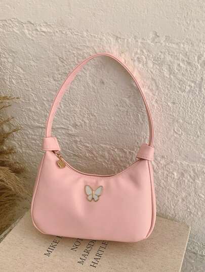 Butterfly Decor Underarm Bag, Multi-Color Mini Clutch Purse, Versatile Daily Carry Small Handbag