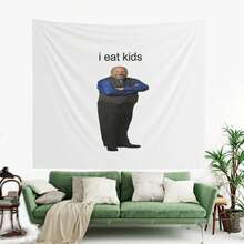 Bertram Eats Kids Tapestry, Wall Tapestry, Hostel Dorm Decor, Funny Wall Hanging, Meme Tapestry Gift, Funny Bertram Eats Kids Flag Tapestry - 多色 - 查看 9