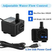 迷你潜水泵，迷你水族箱气泵，带3.3英尺软管，超静音小型喷泉泵，适用于水族箱、鱼缸、池塘、桌面喷泉、室内 - 彩色 - 查看 2