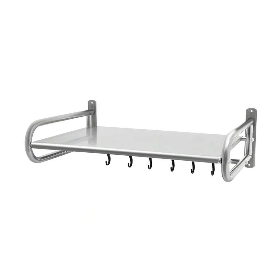 LYNICESHOP Microwave Shelf Wall Mounted Microwave Bracket Stainless Steel Oven Rack Stand Kitchen Shelf Holder Organizer Holiday Gift (US Stock) Faster Delivery - Default - View 1