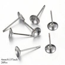 20pcs 3-8mm Stainless Steel Ear Studs Base For Pearl Earring Base For DIY Jewelry Making Golden Color Accessories - Earring Base - View 11