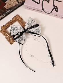 Fashionable, Cute & Elegant Bow Hair Clips, Suitable For Parties, Graduations, Daily Wear, Versatile Bow Design - Black and White - View 1